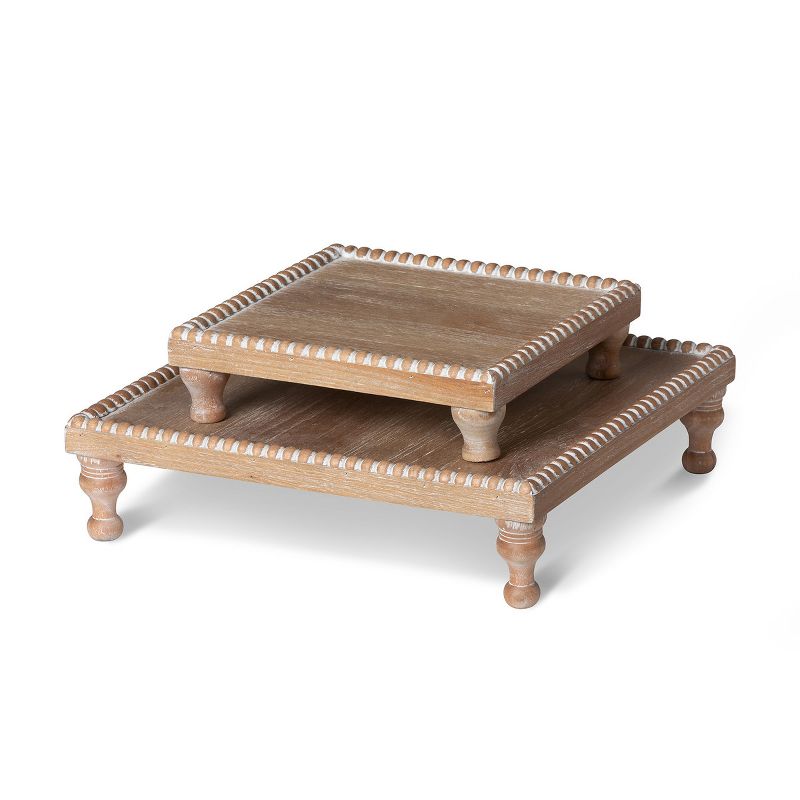 Park Hill Collection Wood Beaded Square Serving Tray, 1 of 4