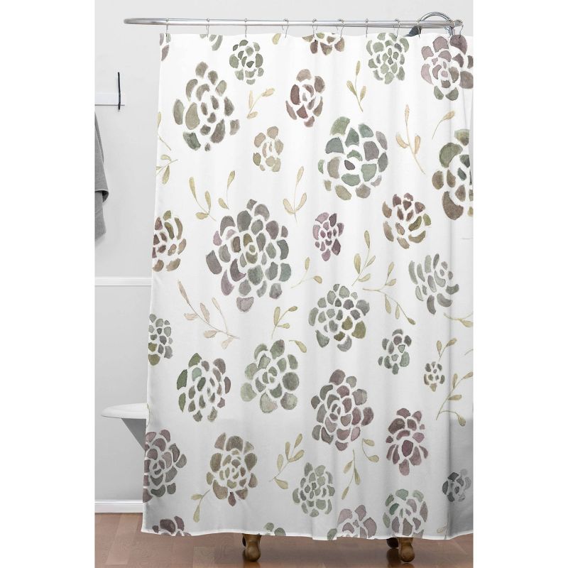 Kelli Murray Succulents Shower Curtain Green/Brown - Deny Designs, 3 of 8