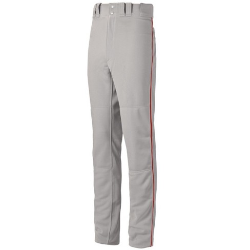 Mizuno Youth Premier Short Piped Baseball Pant Boys Size Small In Color  Grey-Red (9110)