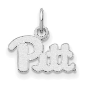 Black Bow Jewelry 14k White Gold Pittsburgh Panthers NCAA Extra Small Pendant - 1 of 3
