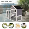 ORRD 58" Wooden Rabbit Hutch - Indoor/Outdoor Cage w/Waterproof Roof, Stairs & Cleaning Tray for Small Pets - 2 of 4