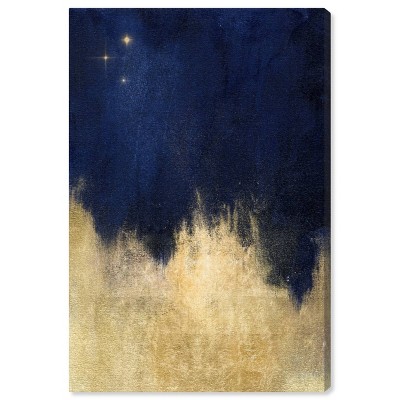 10" x 15" Stars at Midnight Abstract Unframed Canvas Wall Art in Blue - Oliver Gal