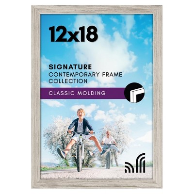 Americanflat 12x18 Driftwood Picture Frame - Composite Wood with Shatter Resistant Glass