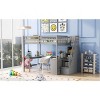 Streamdale Full Size Loft Bed with Desk, Storage Shelves, and Storage Staircase in Gray - 4 of 4