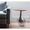 HomeRoots 22" Silver And Beige Cast Aluminum And Marble Pedestal End Table - 2 of 4