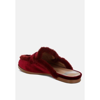 Женские сабо Rag & Co Mules Fur Detail Velvet Slip-On Mules — фото 3