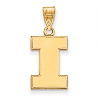Black Bow Jewelry 14k Yellow Gold Illinois Fighting Illini NCAA Medium Pendant