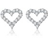 Guili 1ctw Romantic French Pave Heart Halo Stud Earrings with Lab-Created Moissanite – Elegant and Sparkling Design - 3 of 3