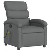 vidaXL Massage Recliner Chair Dark Gray Fabric - 3 of 4