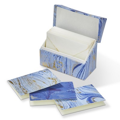 TAG 12 ct. Marbleized Christmas NYE Premium Greeting Thank You Note Cards w/ Box