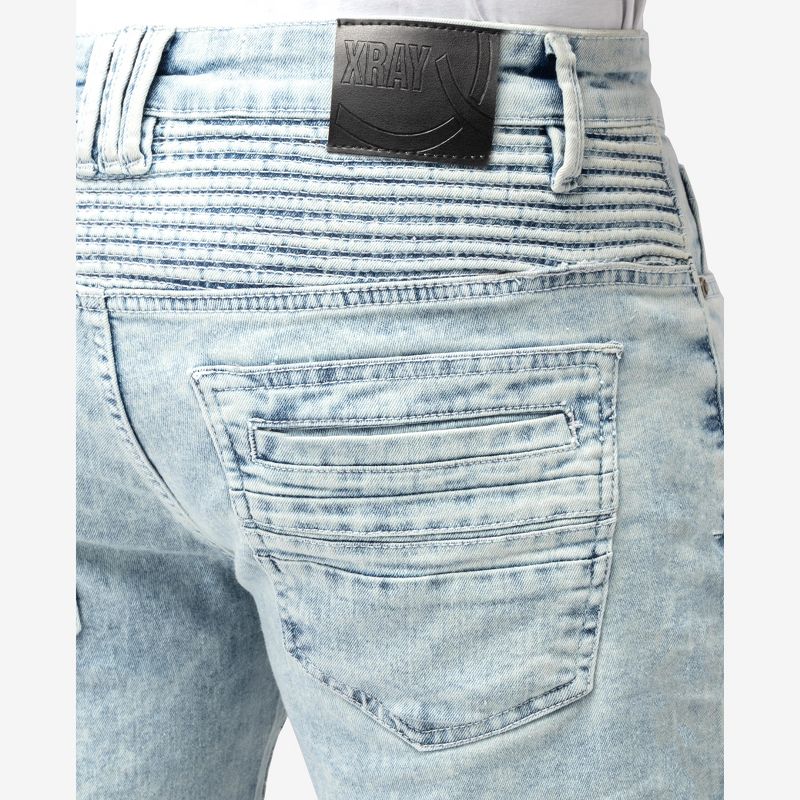 X RAY Jeans Mens Denim Jean Shorts Slim Fit Stretch Casual Knee Legth Hem 12" Inseam, 5 of 6