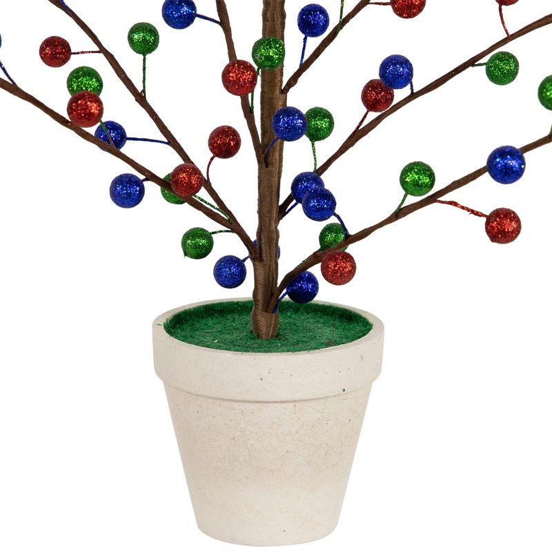Northlight Glittered Ball Ornament Artificial Christmas Tree - Unlit - 24", 5 of 6