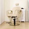Tall Office Desk Chair, 360°Height Adjustable Swivel With Foot Ring, Adjustable Arm Counter Height Office Chair, Salon Barber Chair-Cuddlewood - 2 of 4