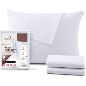 Circles Home 100% Cotton Breathable Pillow Protector with Zipper - (6 Pack) - 1 of 4