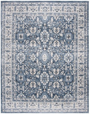 Reversible Charleston Heirloom 9' x 12' Blue Synthetic Area Rug