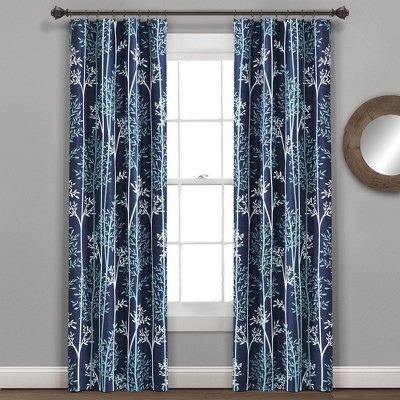 Ikat Navy Curtains Target, Navy And Teal Curtains