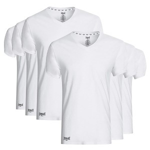 Everlast Men’s 6 Value Pack V-Neck Cotton Essential Undershirt Tagless Breathable Mens T Shirt - 1 of 4