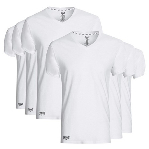 Everlast Men’s 6 Value Pack V-neck Cotton Essential Undershirt Tagless ...