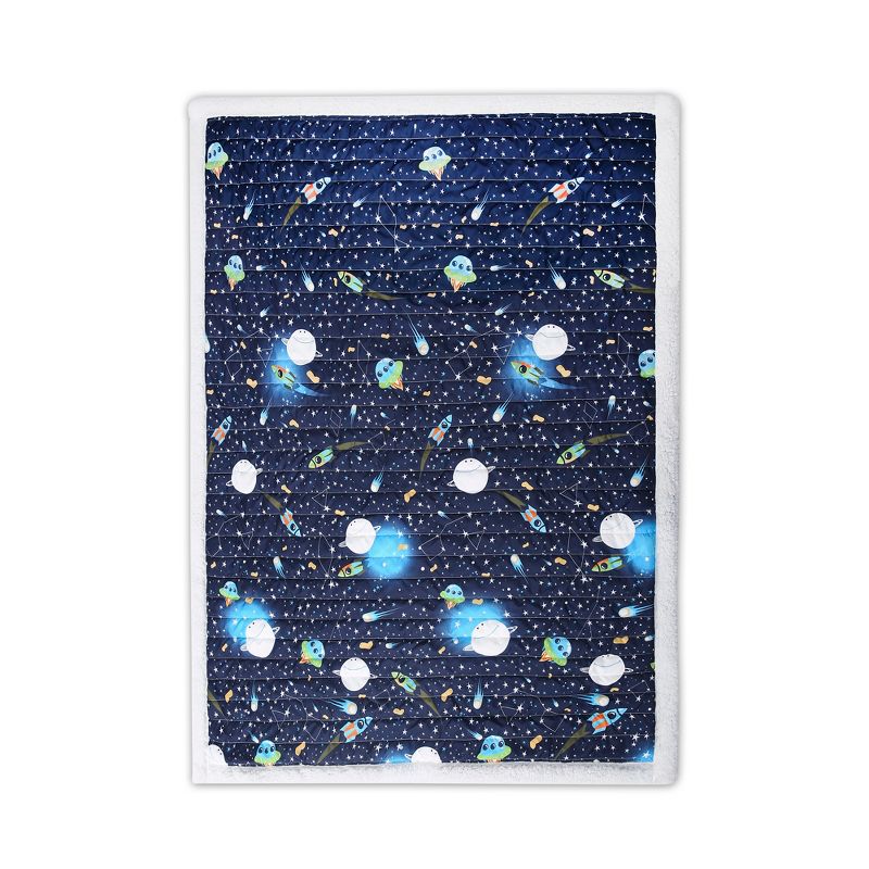 50&#34;x60&#34; Kids&#39; Universe Faux Shearling Throw Blanket Navy - Lush D&#233;cor, 3 of 10