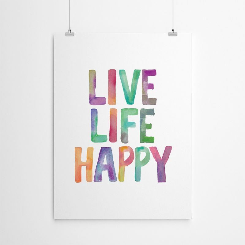 Americanflat Minimalist Motivational Live Life Happy By Motivated Type Poster, 4 of 7