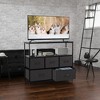 FURNIinspire Utility Storage Cabinets 5 Drawer Multi-Functional Tall Dresser Ideal for Organization in Kids Rooms and Beyond, Black, 39.3"*11.8"*31.8" - 3 of 4