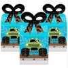 Big Dot of Happiness Smash and Crash - Monster Truck - Square Favor Gift Boxes - Boy Birthday Party Bow Boxes - Set of 12 - 2 of 4