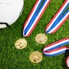 Juvale 12 Pack Soccer Award Medals Adults - Durable Red, White, and Blue 15.5" Ribbon (2 In, Metal, Gold) - 3 of 4