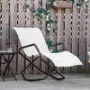 Chic Crate - Rocking Chaise Lounge Chair - 400lb Sunbathing Lounger w/ UV50+ Fabric & Locking Rockers - Compact Fold for Pool/Beach, White - 2 of 4