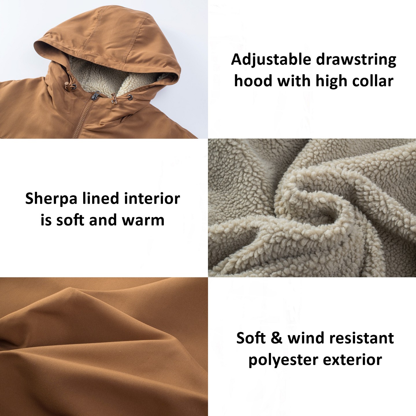 Мужская куртка Alpine Swiss Shane Faux Shearling Lined Parka Hooded Winter Coat Cargo Utility Jacket Tan, цвет: Рыжевато-коричневый — фото 2