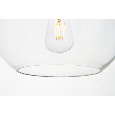 Cosmopolitan Gold Brass 8" Pendant with Clear Glass Shade