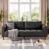 3-Seater Sofa Couch,83"Wide Faux Leather Sofa Couch with Spring Cushion, Modern Sofa with Deep Seats and 2 Removable Back Cushions, for Living Room - 3 of 4