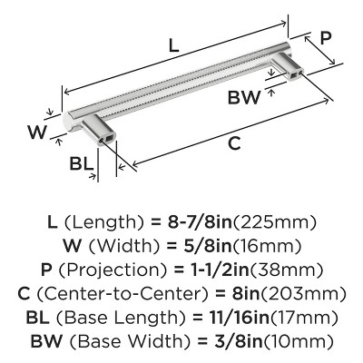 Polished Chrome 8-Inch Modern Industrial Bar Pull