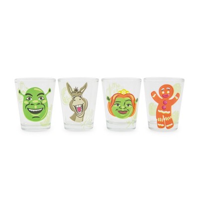 Mcdonalds Shrek Vintage Glass Cups Set of 4 