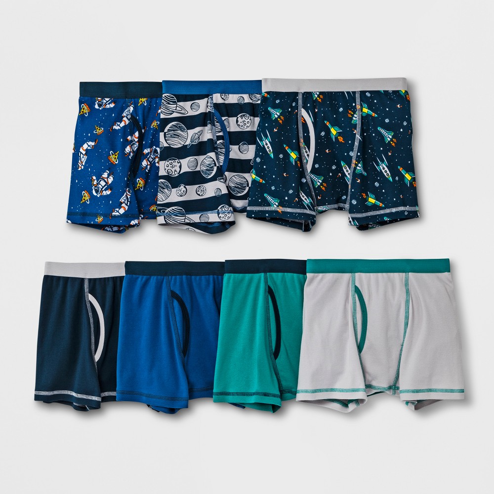 Boys' 7pk Boxer Briefs - Cat & Jack Blue L