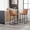 2pcs/set High Bar Stool Chairs With Solid Wood LegsPU Leather Upholstered Barstools 265lbs Max Weighing Capacity For Kitchen Island Bar Livingroom - 4 of 4