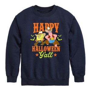 Boys' - SpongeBob SquarePants - Happy Halloween Y'all Graphic Long Sleeve Fleece Sweatshirt - 1 of 4