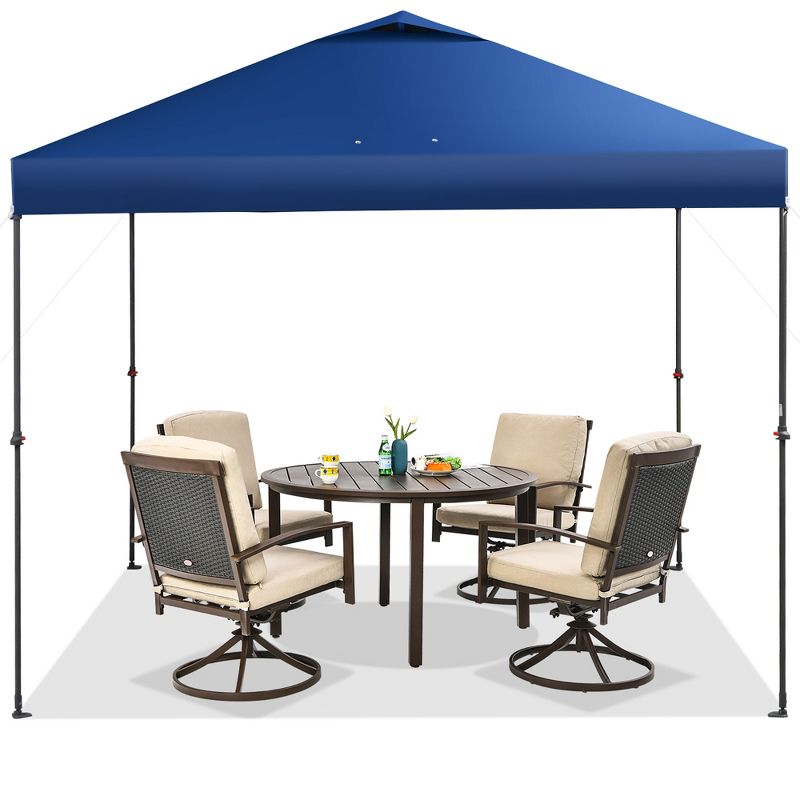 Costway Patio 10x10ft Outdoor Instant Pop-up Canopy Folding Tent Sun Shelter UV50+ Gray/Blue/White, 3 of 11