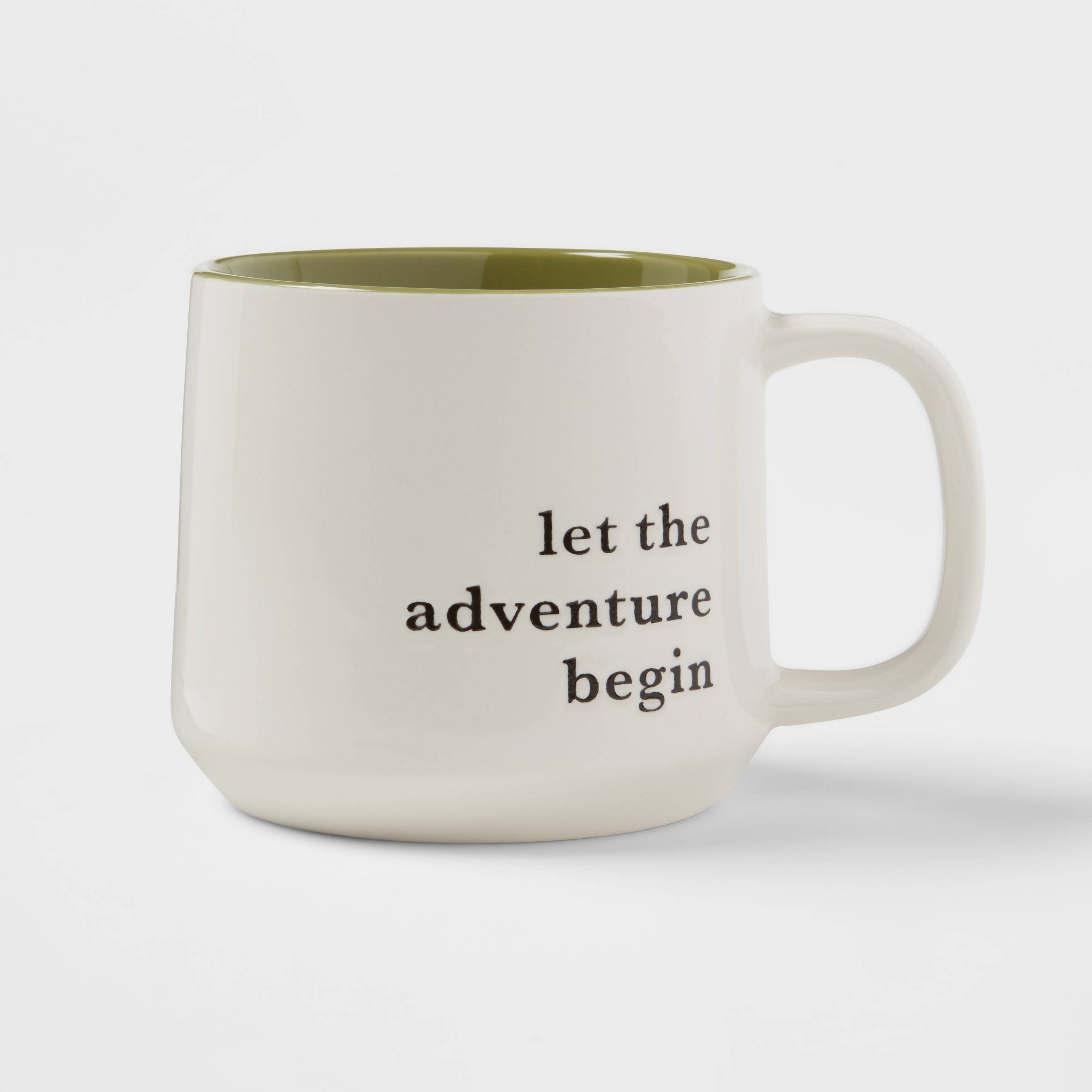 16oz Stoneware Let the Adventure Begin Mug Moss - Threshold™