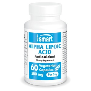 SuperSmart Alpha Lipoic Acid 500mg per Day - High Potency Universal Antioxidant - ALA Supplement | Non-GMO & Gluten Free - 60 Vegetarian Capsules - 1 of 1
