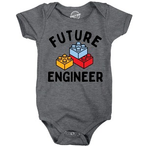 Future Engineer Baby Bodysuit Funny Sarcastic Blocks Graphic Novelty Jumper For Infants - Crazy Dog Baby Bodysuit - 1 of 4