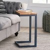 NicBex Modern C Shaped End Table for Couch, 12.75 Inch Side Table Wooden Tabletop and Iron Base for Bedroom - 2 of 4