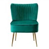 WestinTrends Phoebe Upholstered Tufted Velvet Accent Chair With Metal Leg - 3 of 4