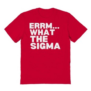 Rerun Island Men's Err What The Sigma Short Sleeve Graphic Cotton T-Shirt - Red M - 1 of 4