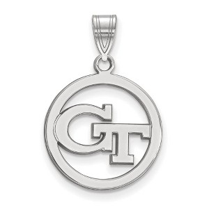 Black Bow Jewelry Sterling Silver Georgia Tech Yellow Jackets NCAA Small Pendant - 1 of 3