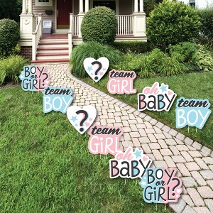 Big Dot of Happiness Baby Gender Reveal - Lawn Decorations - Outdoor Team Boy or Girl Party Yard Decorations - 10 Piece - 1 of 4