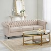 KWPZQEB Chesterfield Sofa, Retro Style 3 Seater with 3 Upholstered & Rolled Arm, Modern Tufted Couch 3 Seater for Living Room, Bedroom, Apartment - 3 of 4