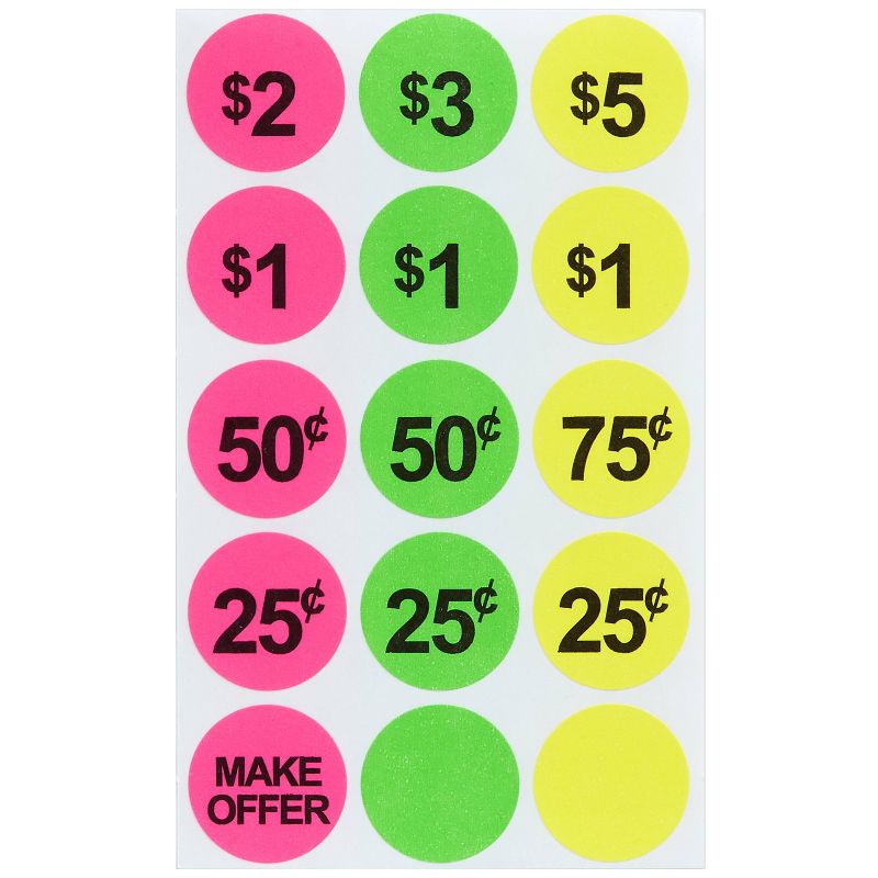 300ct Dot Price Stickers Neon - up &#38; up&#8482;, 2 of 4