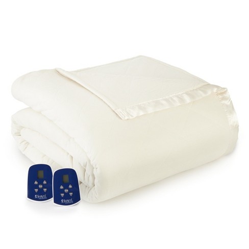 Micro Flannel Shavel Heating Technology Luxuriously Soft u0026 Warm Solid Electric  Blanket Full 72x90 - Ivory : Target
