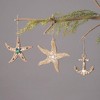 NAYSAYE Wooden and Shell Beaded Starfish Ornament Brown and Blue for Holiday Coastal Home Festival Decor, Brown, 5"*0.3"*5" - 3 of 4