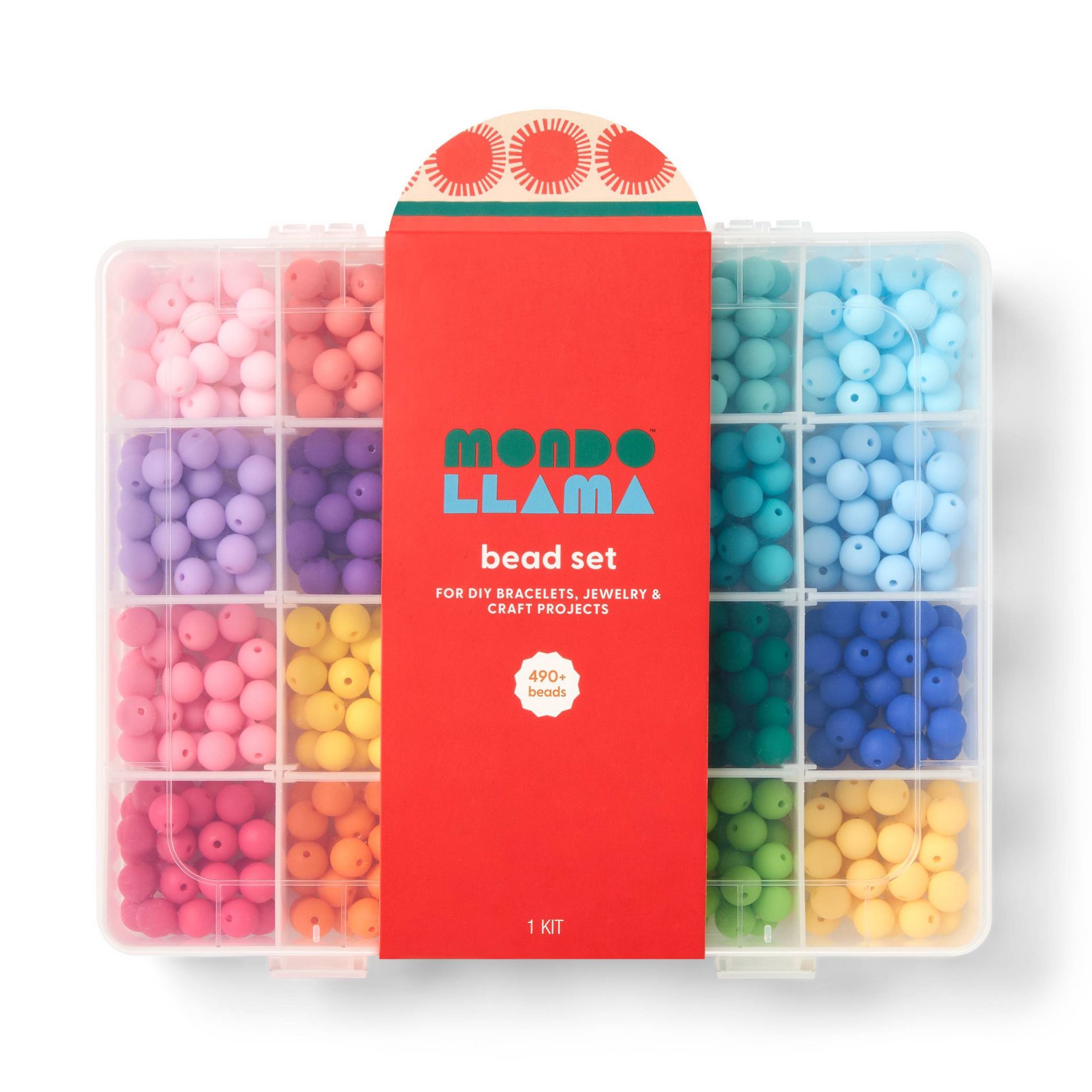 490+ Rainbow Acrylic Round Bead Kit - Mondo Llama™